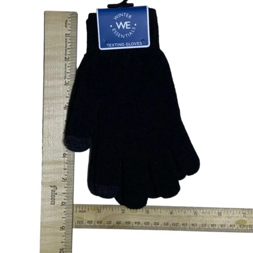 WE Texting Touchscreen Gloves Winter Warm Stretch Knit Women Men Black OS Unisex